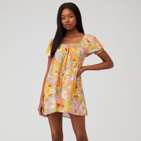 NWT Show Me Your Mumu Annalynne Floral Retro Mini Dress coverup - SIZE MEDIUM - Picture 1 of 9